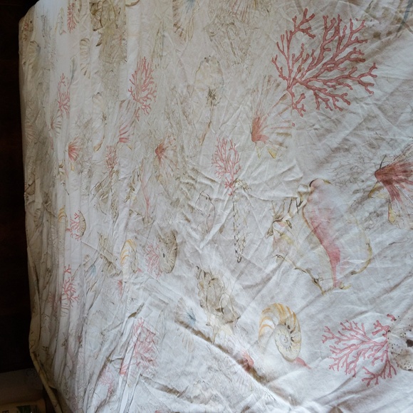 Pottery Barn Full/Queen Atlantic Duvet Cover Coral and Sea Life - Picture 2 of 6